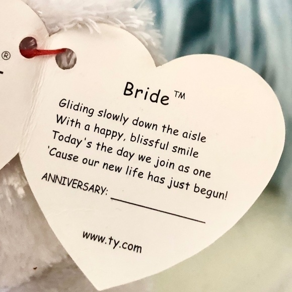 TY Beanie Baby, Wedding, Bride, Bear, Vintage, 2002, Nice Condition - Picture 10 of 12